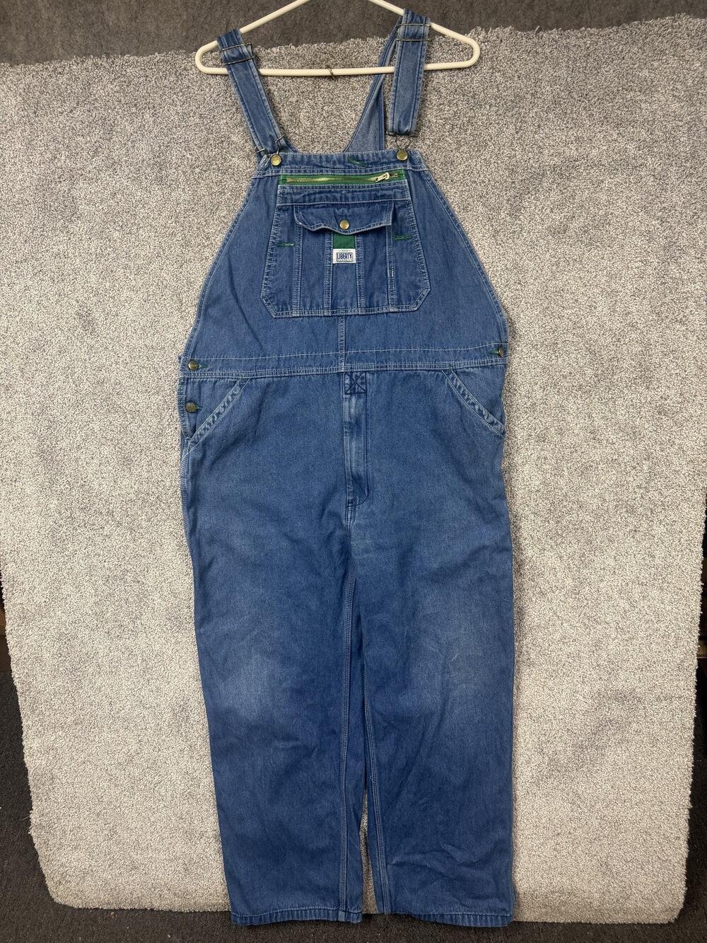 Liberty Overalls Mens Size 42x29 Blue Denim Bib Workwear Construction Utility